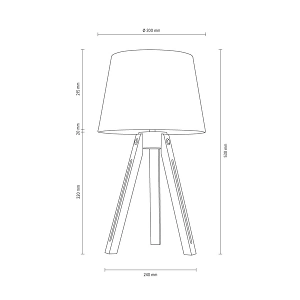 Tripod Table Lamp 1xE27 Max.40W Oiled oak/Transparent/Anthracite 6114074