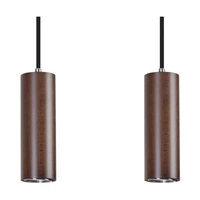 Pipe Pendant Lamp Incl. 4xGU10 LED 5W Walnut Beech Wood/Black Fabric Cable 1559476