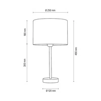 Scarlett Table Lamp 1xE27 Max.40W Satin Metal/Transparent PVC Cable/Gray Velvet Shade 7752027