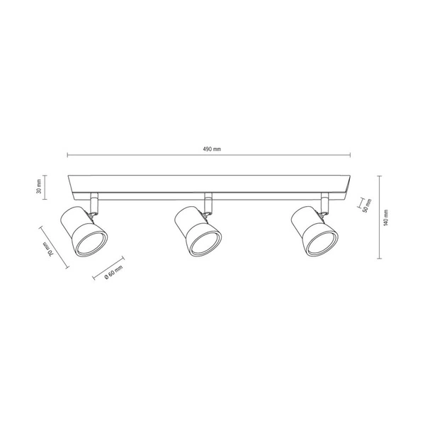 Venla Ceiling Lamp Incl. 3xLED GU10 5W Walnut Beech Wood 2434376