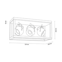 Roy Ceiling Lamp Incl.3xLED GU10 5W Oiled Oak/Satin Metal 5227374