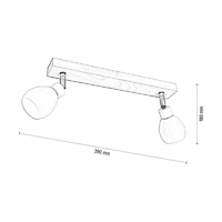 Lampa sufitowa Talea w zestawie 2xG9 LED 300lm 2700K 3W Drewno Brzozowe/Biały Metal/Białe Szkło 2026018020993