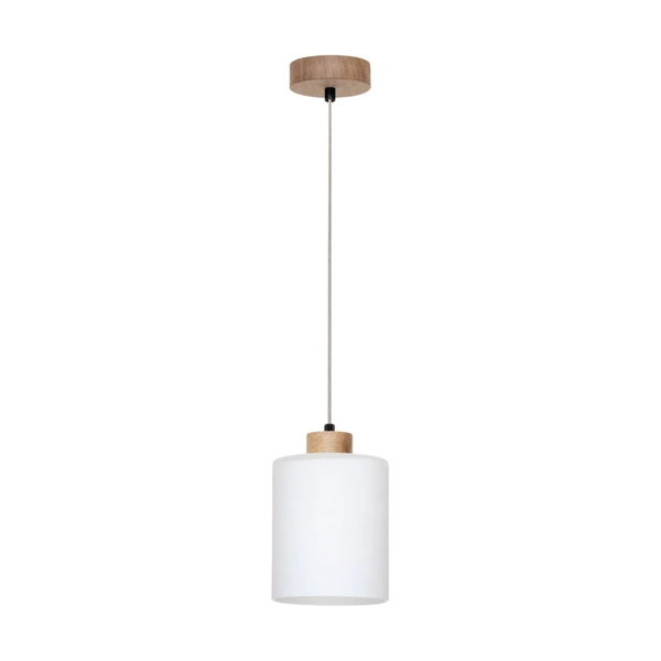 Zefir Hanging Lamp 1xE27 Max.60W Oiled Oak/Transparent PVC/White 111860174