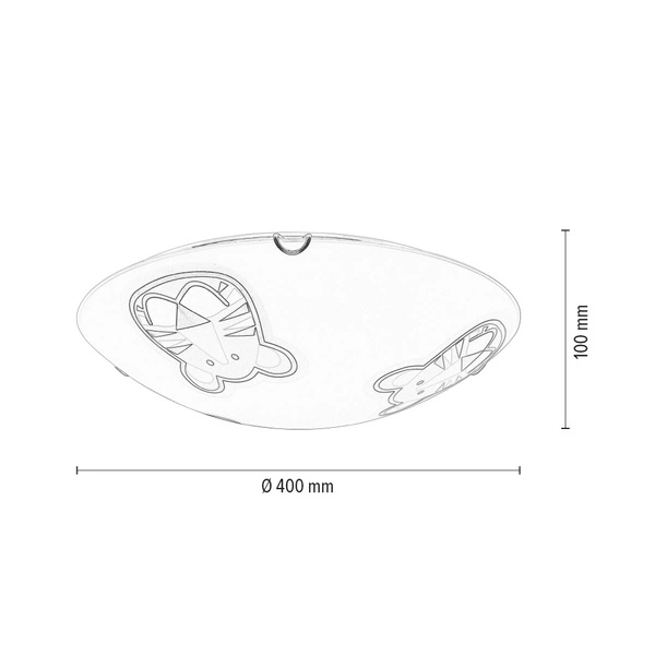 Lenny Ceiling Lamp 2xE27 Max.60W Chrome Metal/White Glass with Tiger Pattern 4564002