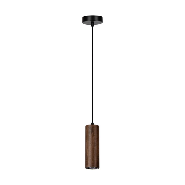 Pipe Pendant Lamp 1xGU10 LED Max.5W Walnut Beech Wood/Black Metal/Black PVC Cable 1559104