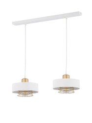 Nowoczesna lampa wisząca POKER 2 biały/złoty 32066