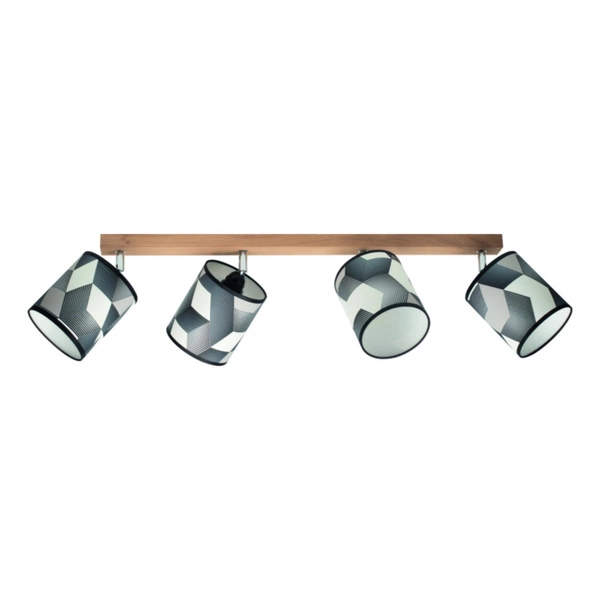 Espacio Ceiling Lamp 4xE27 Max.25W Oiled Oak/Multicolor Wallpaper 56748474