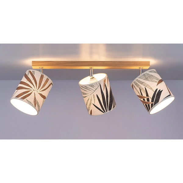 Hoja Ceiling Lamp 3xE27 Max.25W Oiled Oak/Multicolor Wallpaper 56747374