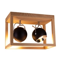 Roy Ceiling Lamp Incl.2xLED GU10 5W Oiled Oak/Black Metal 5224274
