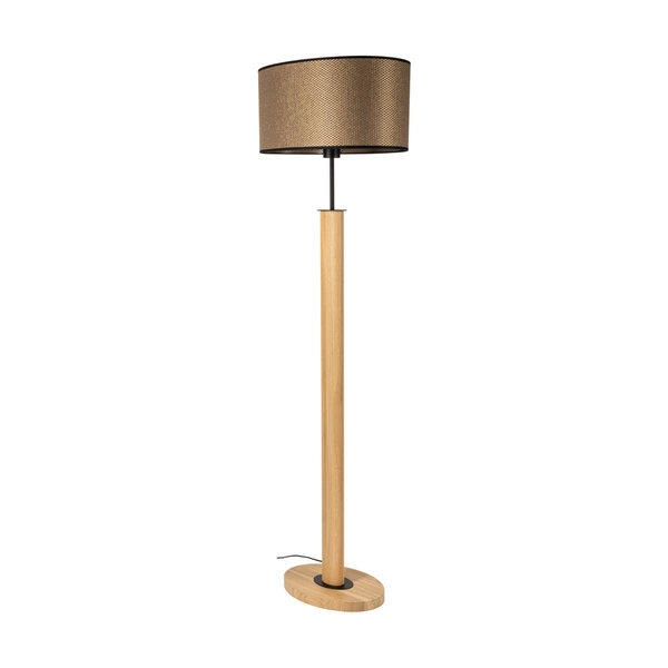 Mercedes Black Floor Lamp 1xE27 Max. 60W Oiled Oak/Black/Brown-Black-Gold