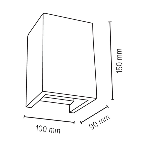 Block Wall Lamp 2xGU10 Max.6W White Concrete 8973237