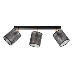 Nevoa Ceiling Lamp 3xE27 Max.25W Black Metal/Gold Metal/Black Fabric Shade 56392304