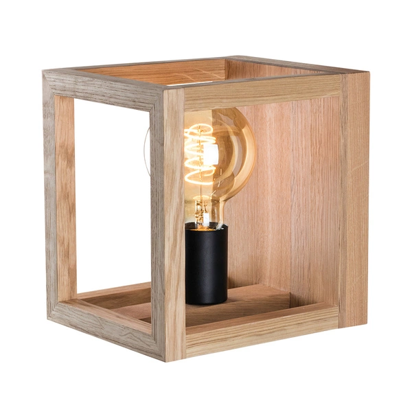 Kago Wall Lamp 1xE27 Max.40W Oiled Oak/Black Metal