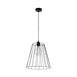 Swan Pendant Lamp 1xE27 Max.60W Black Metal/Black PVC Cable