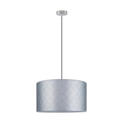 Mirabella Pendant Lamp 1xE27 Max.60W Chrome Metal/Anthracite Fabric Cable/Silver Synthetic Material Shade 1692128