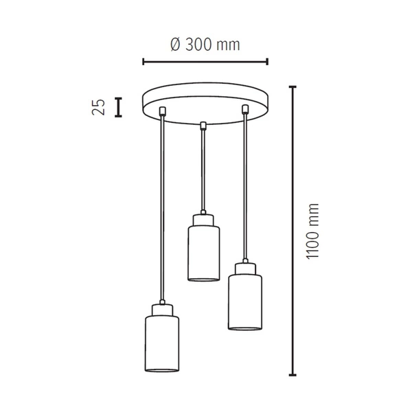 Bosco Pendant Lamp 3xE27 Max.60W Walnut/Transparent/White 1720576