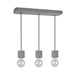 Mocna lampa wisząca 3xE27 Max.60W Szary beton/Czarny kabel z tkaniny 7169336L