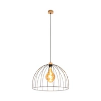 Lampa wisząca Coop 1xE27 maks. 60W Dąb olejowany/Czarny metal/Czarny kabel PCV 1883974