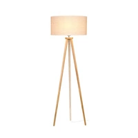 Boho Floor Lamp 1xE27 Max.60W Oiled Oak/Transparent PVC/Beige 74191074