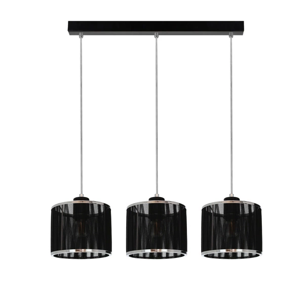 Anina Pendant Lamp 3xE14 Max.25W Black Metal/Transparent PVC Cable/Black-Chrome Shade 17930304