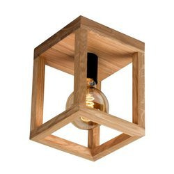 KAGO single point ceiling lamp oak wood color oiled oak black fixture, 9154174