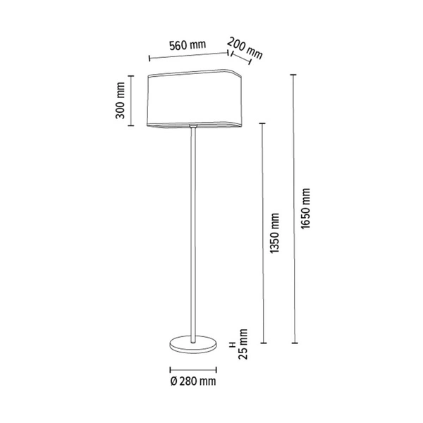 Cadre Lampa Podłogowa 1xE27 Max.40W Czarny/Czarny PVC/Czarny 13940104