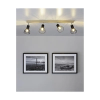 Megan Wood Ceiling Lamp 4xE14 Max.40W Birch Wood/Black Metal 2344460