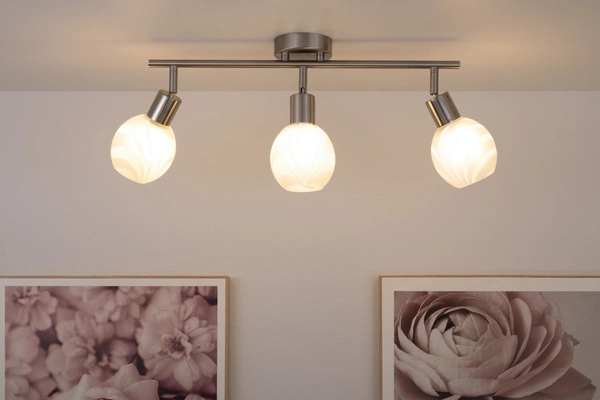 Sara Ceiling Lamp 3xE14 Max.40W Satin Metal/White Glass 2841032