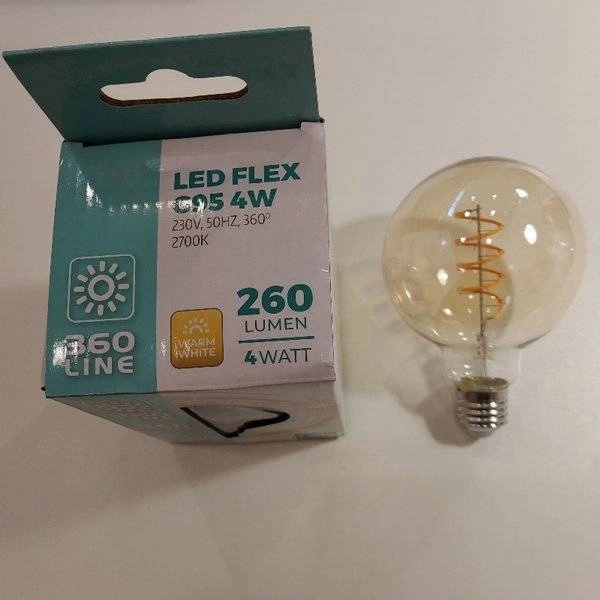Filament spiral LED bulb G95 4W E27 warm color 2700K