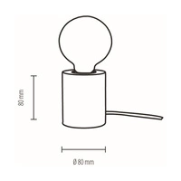 Lampa stołowa Minnie 1xE27 Max.25W Białe drewno bukowe/Przezroczysty kabel PVC 7690102