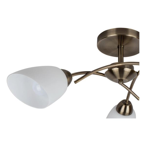 Viletta Ceiling Lamp 3xE27 Max.60W Patina Metal/White Glass 8141311