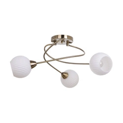 Pavia Ceiling Lamp 3xE27 Max.60W Patina Metal/White Glass 8270311
