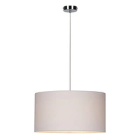 Dove Pendant Lamp 1xE27 Max.60W Chrome Metal/Transparent PVC Cable/White Fabric Shade 15380128