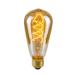 Decorative LED bulb, E27, Spiral Amber LDS-ST64-SA ST64, 4W, 2200K, 90lm