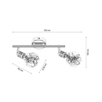 Bulbs Ceiling Lamp Incl. 2xG9 Max.28W Copper Metal/Transparent Glass 2507213