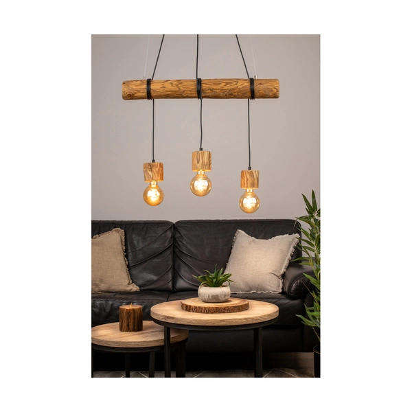 Trabo Pino Pendant Lamp 3xE27 Max.60W Stained Pine/Black PVC/Black 68315351