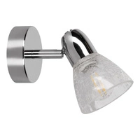 Alga Wall Lamp 1xE14 Max.40W Chrome Metal/Transparent Glass 3870128