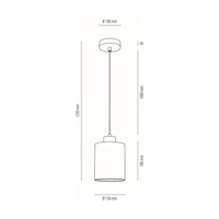 Zefir Lampa Wisząca 1xE27 Max.60W Dąb Olejowany/Transparentny PVC/Biały 111860174