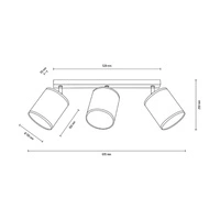 Ora Ceiling Lamp 3xE27 Max.25W Black Metal/Gold Metal/Gold Fabric Shade 96204023