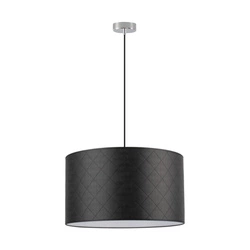 Mirabella Pendant Lamp 1xE27 Max.60W Chrome Metal/Black Fabric Cable/Black Synthetic Material Shade 1696928