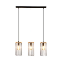 Timeo Pendant Lamp 3xE27 Max.60W Black/Oiled Oak/Black 19619304