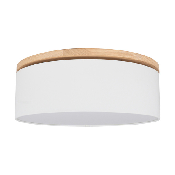 Josefina Ceiling Lamp Incl. 1xLED Integrated 1650lm 2700K 18W Stained Pine Brown/White Fabric Shade