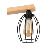 Carlo Ceiling Lamp 2xE27 Max.60W Birch Wood/Black Metal 14444260