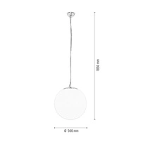 Lampa Wisząca Emil 1xE27 Max.60W Chrom Metal/Białe Szkło 1574128