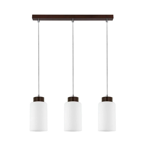 Bosco Pendant Lamp 3xE27 Max.60W Walnut/Transparent/White 1720376_SL