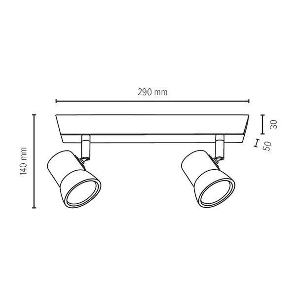 Venla Ceiling Lamp Incl. 2xLED GU10 5W Oiled Oak 2434274