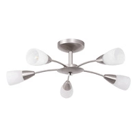 Lampa Sufitowa Oriana 5xE14 Max.40W Metal Satin/Białe Szkło 9031527