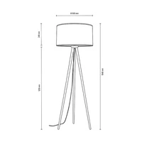 Verian Floor Lamp 1xE27 Max.40W Black Metal/Black PVC Cable/Black Fabric Shade 197613004