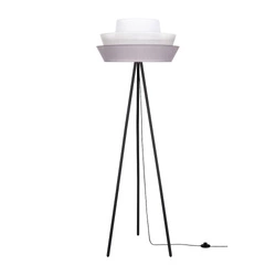 Amar Floor Lamp 1xE27 Max.40W Black Metal/Black PVC Cable/Graphite-Gray-White Fabric Shade 12670104