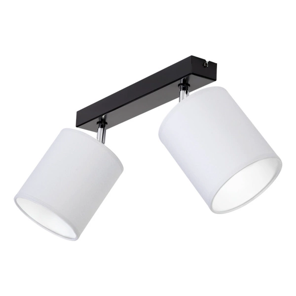 Aprillia Ceiling Lamp 2xE27 Max.25W Black Metal/Chrome Metal/Gray Fabric Shade 56745204